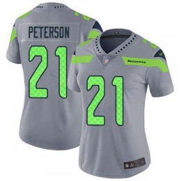 Seattle Seahawks #21 Adrian Peterson Gray Women's Stitched NFL Limited Inverted Legend Jersey