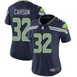 Seattle Seahawks #32 Chris Carson Steel Blue Team Color Women's Stitched NFL Vapor Untouchable Limited Jersey