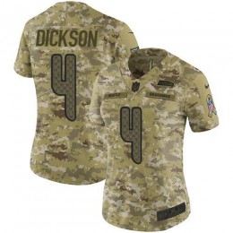 Seattle Seahawks #4 Michael Dickson Camo Women's Stitched NFL Limited 2018 Salute to Service Jersey