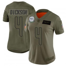 Seattle Seahawks #4 Michael Dickson Camo Women's Stitched NFL Limited 2019 Salute to Service Jersey