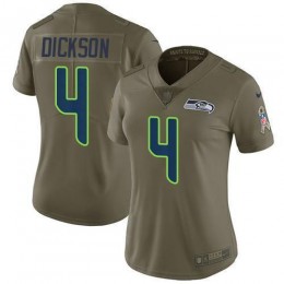 Seattle Seahawks #4 Michael Dickson Olive Women's Stitched NFL Limited 2017 Salute to Service Jersey