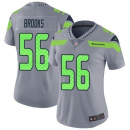 Seattle Seahawks #56 Jordyn Brooks Gray Women's Stitched NFL Limited Inverted Legend Jersey