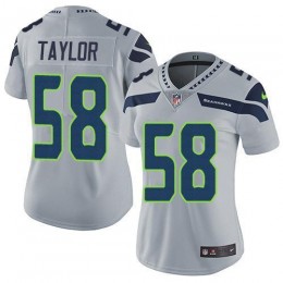 Seattle Seahawks #58 Darrell Taylor Grey Alternate Women's Stitched NFL Vapor Untouchable Limited Jersey