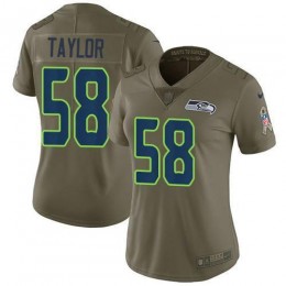 Seattle Seahawks #58 Darrell Taylor Olive Women's Stitched NFL Limited 2017 Salute To Service Jersey