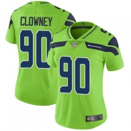 Seattle Seahawks #90 Jadeveon Clowney Green Women's Stitched NFL Limited Rush Jersey