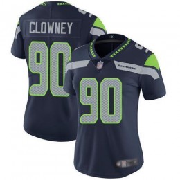 Seattle Seahawks #90 Jadeveon Clowney Steel Blue Team Color Women's Stitched NFL Vapor Untouchable Limited Jersey