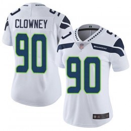 Seattle Seahawks #90 Jadeveon Clowney White Women's Stitched NFL Vapor Untouchable Limited Jersey