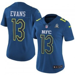 Buccaneers #13 Mike Evans Navy Women's Stitched NFL Limited NFC 2017 Pro Bowl Jersey