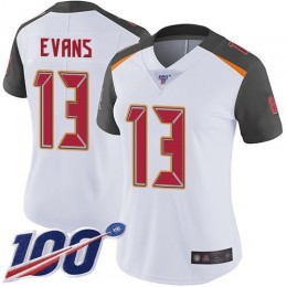 Buccaneers #13 Mike Evans White Women's Stitched NFL 100th Season Vapor Limited Jersey