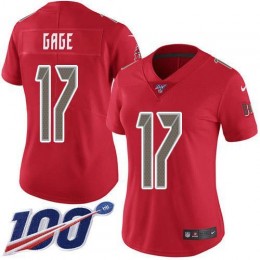 Buccaneers #17 Russell Gage Red Women's Stitched NFL Limited Rush 100th Season Jersey
