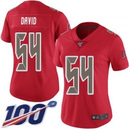 Buccaneers #54 Lavonte David Red Women's Stitched NFL Limited Rush 100th Season Jersey