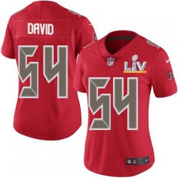 Buccaneers #54 Lavonte David Red Women's Super Bowl LV Bound Stitched NFL Limited Rush Jersey