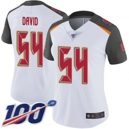 Buccaneers #54 Lavonte David White Women's Stitched NFL 100th Season Vapor Limited Jersey