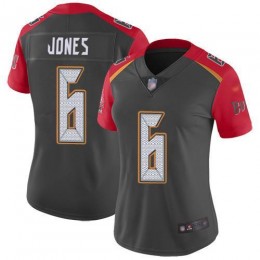 Buccaneers #6 Julio Jones Gray Women's Stitched NFL Limited Inverted Legend Jersey