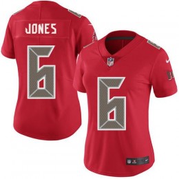 Buccaneers #6 Julio Jones Red Women's Stitched NFL Limited Rush Jersey