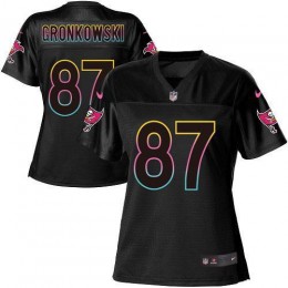 Buccaneers #87 Rob Gronkowski Black Women's NFL Fashion Game Jersey