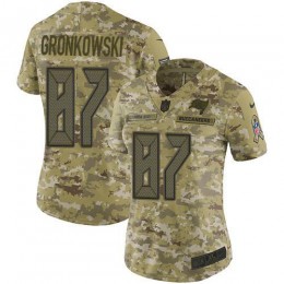 Buccaneers #87 Rob Gronkowski Camo Women's Stitched NFL Limited 2018 Salute To Service Jersey