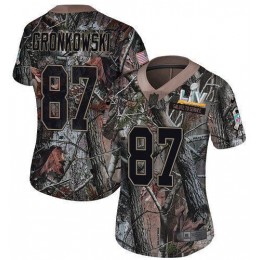 Buccaneers #87 Rob Gronkowski Camo Women's Super Bowl LV Bound Stitched NFL Limited Rush Realtree Jersey