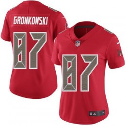 Buccaneers #87 Rob Gronkowski Red Women's Stitched NFL Limited Rush Jersey