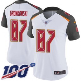 Buccaneers #87 Rob Gronkowski White Women's Stitched NFL 100th Season Vapor Untouchable Limited Jersey