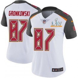Buccaneers #87 Rob Gronkowski White Women's Super Bowl LV Bound Stitched NFL Vapor Untouchable Limited Jersey