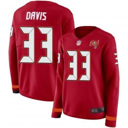 Tampa Bay Buccaneers #36 M.J. Stewart Red Team Color Women's Stitched NFL Limited Therma Long Sleeve Jersey
