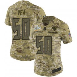 Tampa Bay Buccaneers #50 Vita Vea Camo Women's Super Bowl LV Bound Stitched NFL Limited 2018 Salute To Service Jersey
