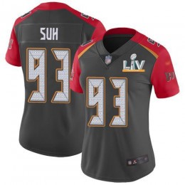 Tampa Bay Buccaneers #93 Ndamukong Suh Gray Women's Super Bowl LV Bound Stitched NFL Limited Inverted Legend Jersey