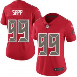 Tampa Bay Buccaneers #99 Warren Sapp Red Women's Stitched NFL Limited Rush Jersey