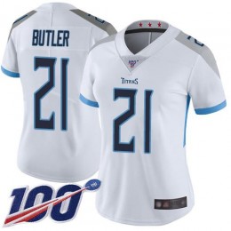 Tennessee Titans #21 Malcolm Butler White Women's Stitched NFL 100th Season Vapor Limited Jersey