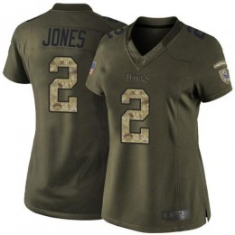 Tennessee Titans #2 Julio Jones Green Women's Stitched NFL Limited 2015 Salute to Service Jersey