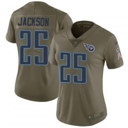 Tennessee Titans #25 Adoree' Jackson Olive Women's Stitched NFL Limited 2017 Salute to Service Jersey