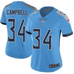 Tennessee Titans #34 Earl Campbell Light Blue Alternate Women's Stitched NFL Vapor Untouchable Limited Jersey