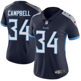 Tennessee Titans #34 Earl Campbell Navy Blue Team Color Women's Stitched NFL Vapor Untouchable Limited Jersey