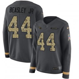 Tennessee Titans #44 Vic Beasley Jr Anthracite Salute to Service Women's Stitched NFL Limited Therma Long Sleeve Jersey