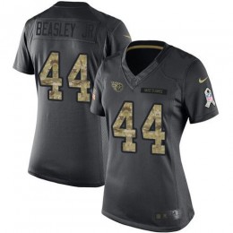 Tennessee Titans #44 Vic Beasley Jr Black Women's Stitched NFL Limited 2016 Salute to Service Jersey