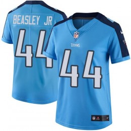 Tennessee Titans #44 Vic Beasley Jr Light Blue Women's Stitched NFL Limited Rush Jersey