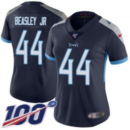Tennessee Titans #44 Vic Beasley Jr Navy Blue Team Color Women's Stitched NFL 100th Season Vapor Untouchable Limited Jersey