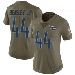 Tennessee Titans #44 Vic Beasley Jr Olive Women's Stitched NFL Limited 2017 Salute To Service Jersey