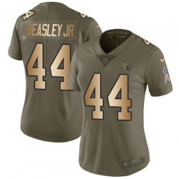 Tennessee Titans #44 Vic Beasley Jr Olive/Gold Women's Stitched NFL Limited 2017 Salute To Service Jersey