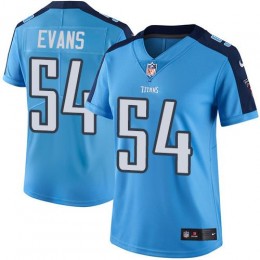 Tennessee Titans #54 Rashaan Evans Light Blue Women's Stitched NFL Limited Rush Jersey