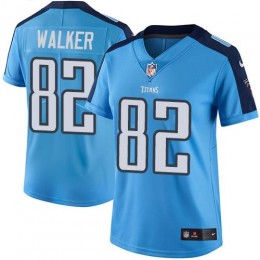 Tennessee Titans #82 Delanie Walker Light Blue Women's Stitched NFL Limited Rush Jersey