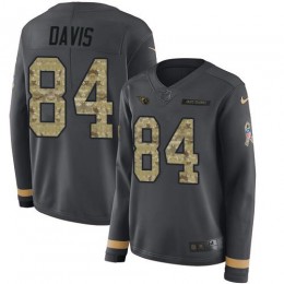 Tennessee Titans #84 Corey Davis Anthracite Salute to Service Women's Stitched NFL Limited Therma Long Sleeve Jersey