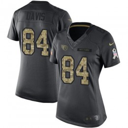 Tennessee Titans #84 Corey Davis Black Women's Stitched NFL Limited 2016 Salute to Service Jersey