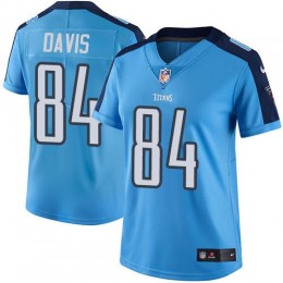 Tennessee Titans #84 Corey Davis Light Blue Women's Stitched NFL Limited Rush Jersey