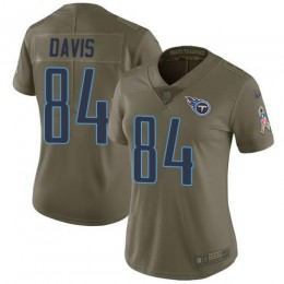 Tennessee Titans #84 Corey Davis Olive Women's Stitched NFL Limited 2017 Salute to Service Jersey