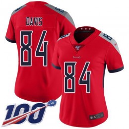 Tennessee Titans #84 Corey Davis Red Women's Stitched NFL Limited Inverted Legend 100th Season Jersey