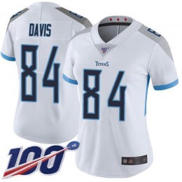 Tennessee Titans #84 Corey Davis White Women's Stitched NFL 100th Season Vapor Limited Jersey