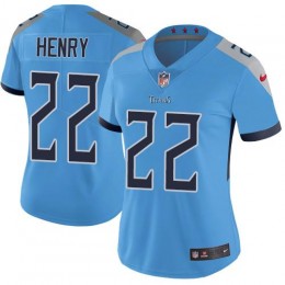 Titans #22 Derrick Henry Light Blue Alternate Women's Stitched NFL Vapor Untouchable Limited Jersey