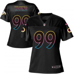 Commanders #99 Chase Young Black Women's NFL Fashion Game Jersey